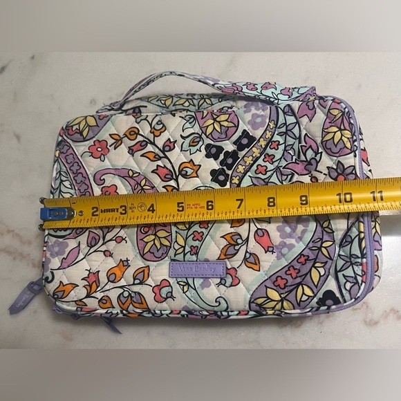 Vera Bradley Purple Paisley Blush and Brush Cosmetic Makeup Bag Double Sided - Picture 6 of 7